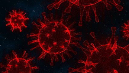 coronavirus or covid-19 virus (3D rendering)