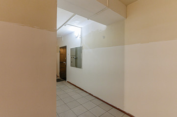 Russia, Moscow- December 05, 2019: interior room apartment public place, porch. doors, walls, corridors