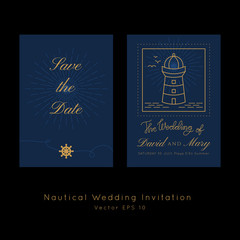 Nautical wedding vector design