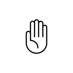 hand icon outline on white background vector symbol