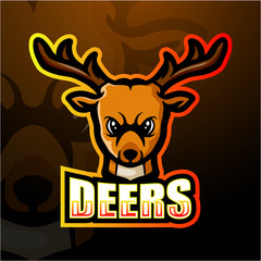 Deer head mascot esport logo design