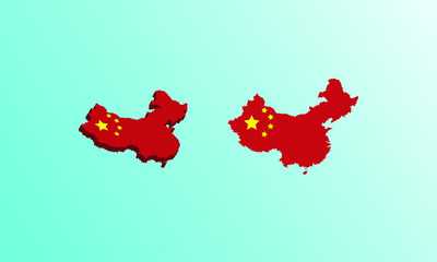 china Map 3D icon vector illustration