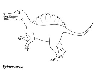 Coloring page outtline Spinosaurus dinosaur. Vector illustration