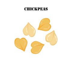 Chickpeas vegetarian protein healthy organic nutrition vector illustration