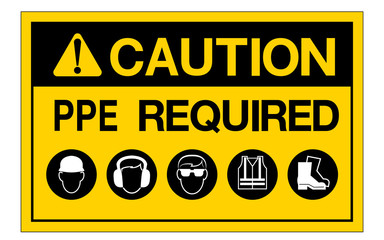 PPE. Required Sign Symbol,Vector Illustration, Isolate On White Background Icon