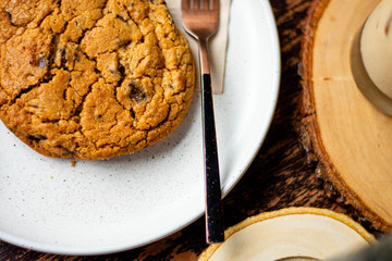 Closeup of a group of assorted cookies. Chocolate chip