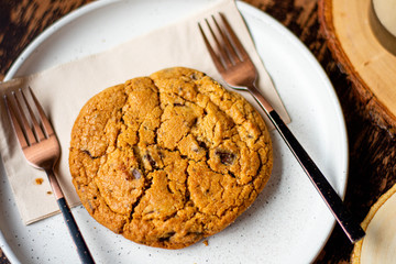 Closeup of a group of assorted cookies. Chocolate chip