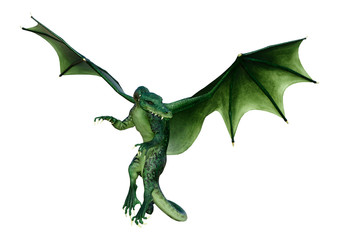 Obraz premium 3D renderowania Bajkowy smok na białym tle