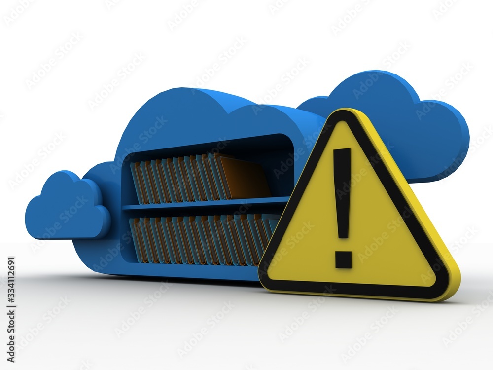 Poster 3d rendering cloud folder network