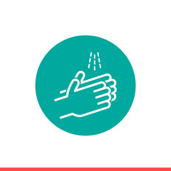 Washing hands vector icon, protection coronavirus. Safe and healthy life symbol