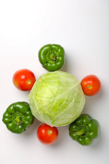 Close up of various colorful raw vegetables