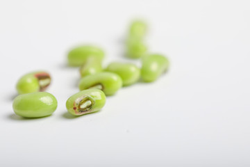 Yard long bean, A bunch of freshly picked cowpea isolated on white