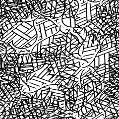 Seamless black and white grunge texture. Monochrome pattern repeating ink
