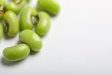 Yard long bean, A bunch of freshly picked cowpea isolated on white