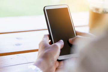 Smartphones in cafes Order food