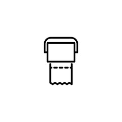 Toilet paper doodle icon. Toilet tissue paper roll flat vector icon for apps and websites