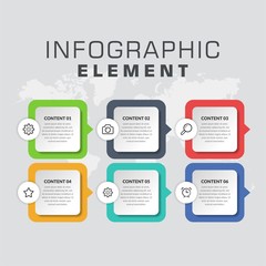 Infographic Vector Template Business Marketing with Icons  and Numbers