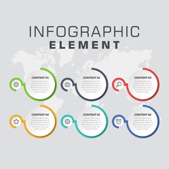 Infographic Vector Template Business Marketing with Icons  and Numbers