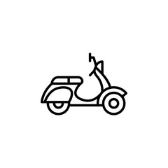 Fototapeta premium Retro scooter or motorbike icon. Delivery symbol. Transport sign. Healthy journey. Ecology. Go green. Hipster.