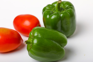 fresh tomato and green bell pepper