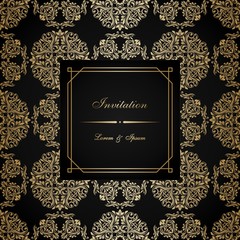Vintage invitation card. Template for greeting cards and invitations