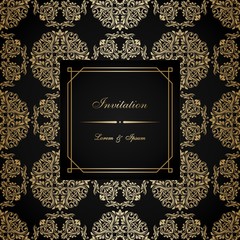 Vintage invitation card. Template for greeting cards and invitations