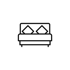 Double bed vector icon. Double hotel room icon. Trendy Flat style for graphic design, Web site, UI. EPS10. Vector illustration