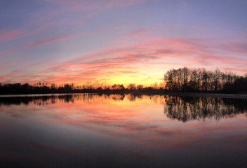 Fototapeta na wymiar Sunset panorama around Zelhem