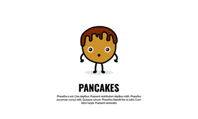 Surprised Shocked Pancake Cartoon Illustration