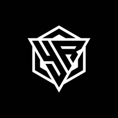 YR logo monogram with triangle and hexagon shape combination
