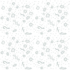 monochrome viruses pattern illustration concept