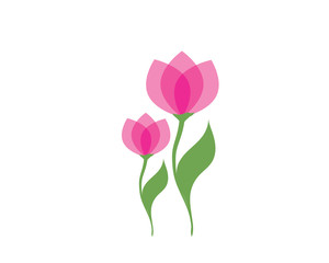 flat icon on white background tulip blooms . 8 March . Women's spring day.