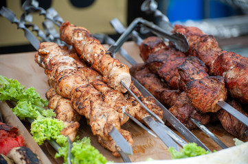 Fresh street food closeup .
