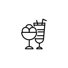 Ice cream cocktail icon. Dessert vector icon. Cocktail symbol.  - sweet ice cream