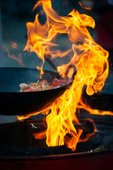 Fresh street food closeup .