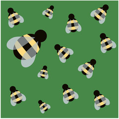 the pattern of a wasp on a lush green background