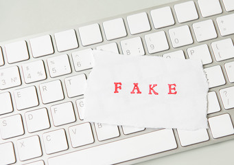 Word Fake  written on torn paper