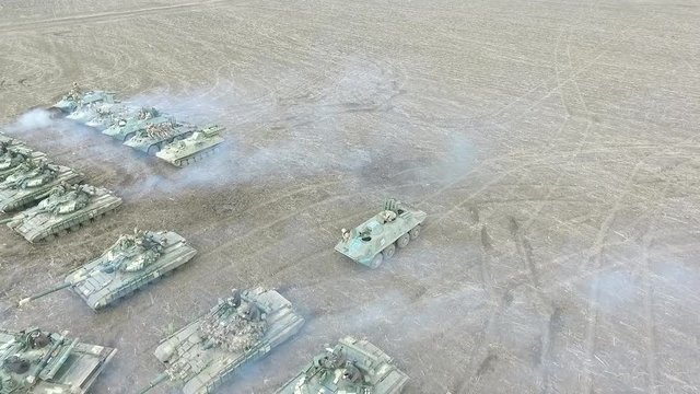 Tank training ground, exercises, top view