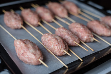 Raw Lula Kebabs Before Cooking