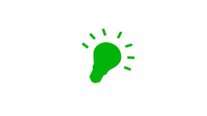 Green bulb icon on white background,Light bulb icon,light bulb with symbol