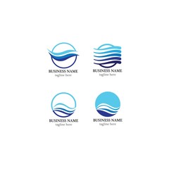 Water wave logo template vector icon design