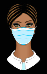 Doctor, a girl wearing a face mask