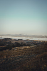 sunset over the mountains, Tuscany, italy