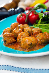Traditional delicious couscous beef balls