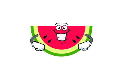 Illustration Vector of watermelon cartoon character flat design Perfect for T Shirt design,logo,sticker