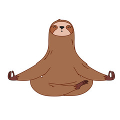 Sloth in meditation pose - 334122861