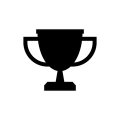 Trophy cup vector icon. Black winner symbol on white background. Vector illustration.
