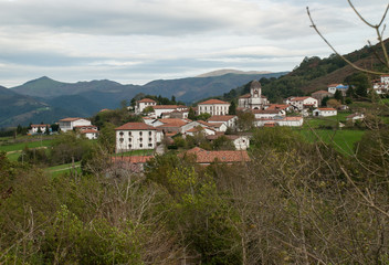Fototapeta na wymiar Zugarramurdi village in the Pyrenees of Navarra