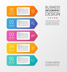 Business infographic layout with 5 options. Vector