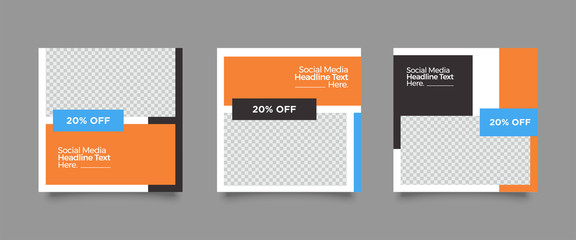 Editable Post Template Social Media Banners for Digital Marketing. Promotion Brand Fashion. Stories. Streaming. Vector Illustration - Vector